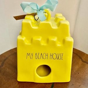 NWT Rae Dunn MY BEACH HOUSE Ceramic Birdhouse